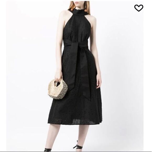 Acler Dresses & Skirts - Acler Black Amber Halter Neck Front Tie Dress | Size 2   NWOT Black linen blend